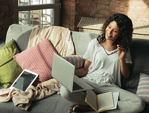 Young woman with a laptop